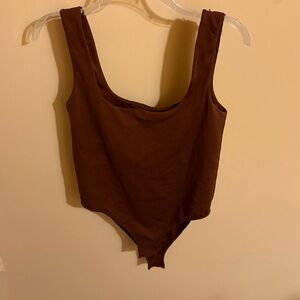 A New Day Target Burgundy/Brown Sleeveless Bodysuit
